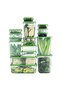 Set Of 17 Plastic Food Container With Lid Clear/Green - 6