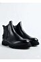 Men's black genuine leather zippered boots - monarch