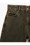 Buttoned Pocket Wide Leg Washed Jean Trousers - Wide Leg Jeans - 3