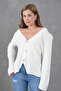 Women's Crew Neck Button Detail Soft Textured Knitwear Jacket 12315 - 6