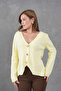 Women's Crew Neck Button Detail Soft Textured Knitwear Jacket 12315