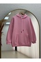 Cady Hooded Kangaroo Pocket Sweatshirt-Ci3577 Pink
