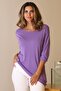 Long Sleeve Basic Purple Knitted Women's Blouse 928-2Y5 - 3