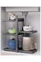 5-Tier Adjustable Under-Sink Kitchen Storage Rack with Honeycomb Anti-Slip Metal Shelv