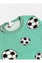 Boy's Cotton Fabric Green Color Fleece-Lined Football Ball Pattern Long Sleeve Winter Pajamas Set - 3