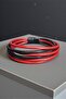 Men's Leather Bracelet - Multi-Leather Six-Row Red and Black Leather Men's Bracelet - 2