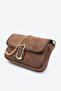 Brown - Brown Suede Women's Shoulder Bag Sp1171 - 4