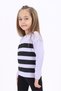 Girls' Printed Crew Neck Long Sleeve Striped T-Shirt - 3