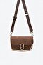 Brown - Brown Suede Women's Shoulder Bag Sp1171 - 6