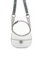 White - Women's Shoulder Bag with Gray Logo Sp1194 - 4