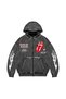 Deep Rolling Zippered Hooded Zip Unisex Washable Black Sweatshirt - 2