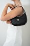 Black - Women's Shoulder Bag with Black Logo Sp1194 - 2