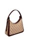 Dark Beige - Claret Red Monogram Women's Shoulder Bag Sp1187 - 4