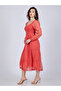 Coral Dobby Tiered Midi Dress - 5