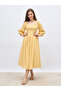 Women Yellow Smocked Midi Dress - 7
