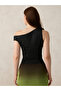 Black Asymmetric Neck Solid Knit Top - 4