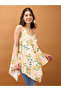 Floral Fruit Print Asymmetric Hem Fusion Tunic - 2