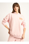 Pink Oversized Fleece Slogan Hoodie