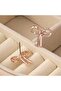 Gold Color Bowknot Women Zircon Earrings Kp27 - 3