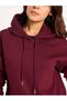Burgundy Side Zip Detail Fleece Hoodie - 3