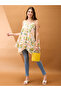 Floral Fruit Print Asymmetric Hem Fusion Tunic - 5