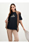 Black Slogan Print Oversized T-Shirt