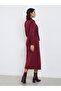 Burgundy Knit Midi Sweater Dress - 4