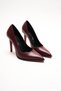 Burgundy Faux Leather Stiletto Heeled Shoes Pointed Toe Classic Evening Women's Shoes Tokyova - 3