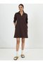 Coffee Brown Fleece Mini Shirt Dress