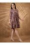 Floral Print V Neck Tiered Mini Fusion Dress - 2