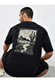 Men Black Graphic Print Oversized T-Shirt