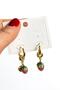 Steel Women's Earrings with Watermelon and Strawberry Charms - 4