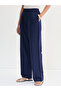 Navy Blue Cotton Linen Straight Pants - 5