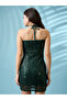 Green Halter Neck Sequined Bodycon Mini Dress - 3