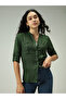 Olive Solid Shirt with Roll-Up Sleeves - 6