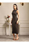 Brown One Shoulder Bodycon Midi Dress - 2