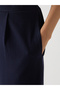 Navy Blue Cotton Knit Straight Pants - 6