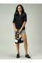 Black Solid Shirt with Roll-Up Sleeves - 4