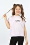 Girl's Oversized Printed Crew Neck Short Sleeve Slit T-Shirt
