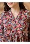Floral Print V Neck Tiered Mini Fusion Dress - 4