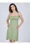 Green Floral Strappy Mini Dress - 4
