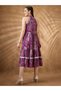 Paisley Print Halter Neck Midi Fusion Dress - 3