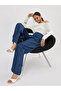 Blue Mid-Rise Wide Leg Jeans - 6