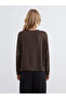 Brown Crew Neck Drawstring Women's Sweatshirt - 8