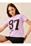 Lilac Crew Neck Graphic T-Shirt- 100% Cotton - 6