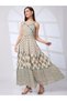 Floral Print Strappy A-Line Fusion Maxi Dress - 2