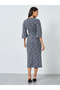 Tweed Bell Sleeve Belted Midi Dress - 5