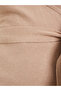 Beige Sweater Knit Mini Dress with Tie Belt - 3
