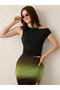 Black Asymmetric Neck Solid Knit Top