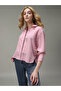 Pink Side Button Detail Textured Shirt - 6